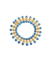 Luvmyjewelry Twisted Rays Design Turquoise Gemstone Yellow Gold Plated Silver Women Bracelet In Yellow