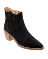 Bueno Veronika Womens Cut-out Suede Ankle Boots In Black