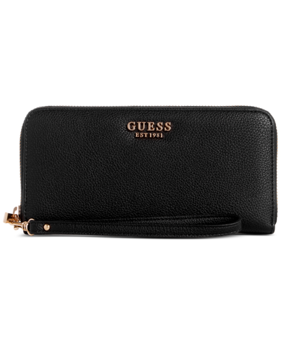 Guess Jewel Slg Boxed Large Zip Around Wallet, Created For Macy's In Black