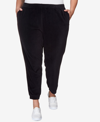 ALFRED DUNNER PLUS SIZE DRAMA QUEEN CASUAL STRETCH WAIST VELOUR JOGGER PANTS