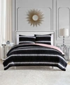 JUICY COUTURE FAUX FUR OMBRE STRIPE COMFORTER SETS