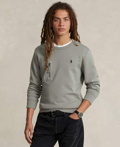 Polo Ralph Lauren Men's Double-knit Pocket Sweatshirt In Performance Grey