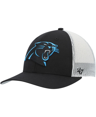 47 Brand Kids' Big Boys And Girls ' Black, White Carolina Panthers Adjustable Trucker Hat