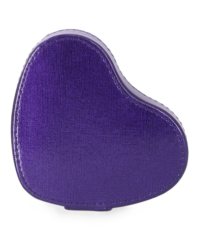 Stella & Max Heart Shaped Compact Jewelry Box In Purple