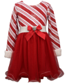 BONNIE JEAN TODDLER GIRLS LONG SLEEVE CANDY CANE STRIPE DRESS