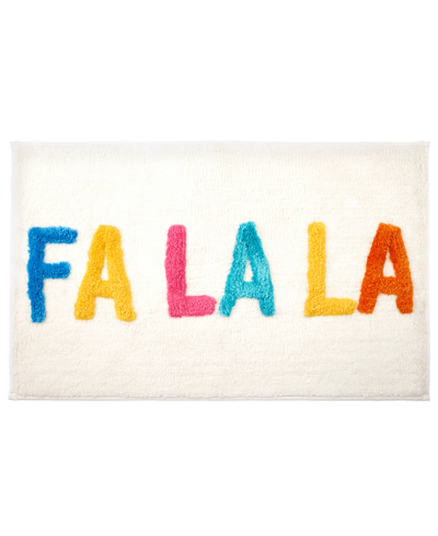 Avanti Fa La La Holiday Bath Rug, 20" X 32" In Ivory