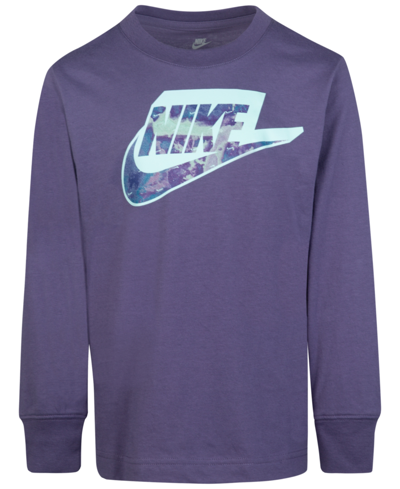 Nike Kids' Toddler Boys Futura Printed Long Sleeve T-shirt In Canyon Purple