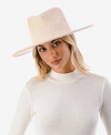 Marcus Adler Women's Lace Trim Wool Blend Panama Hat In Blush