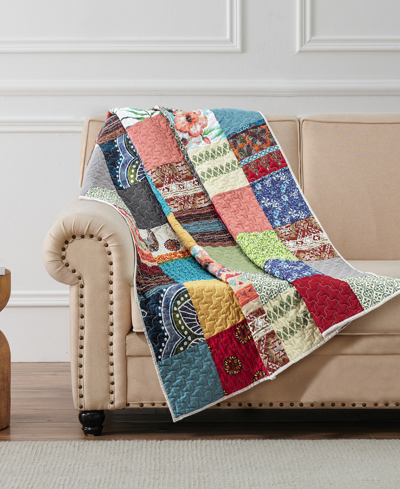 Greenland Home Fashions Renee Authentic Patchwork Throw, 50" X 60" In Multi