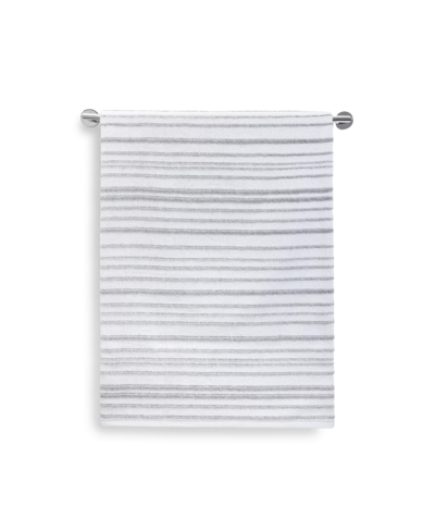 Cassadecor Urbane Stripe Cotton Hand Towel, 18" X 28" In Gray,white