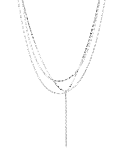 Unwritten Mirrored Layered Chain Y Necklace In Silver