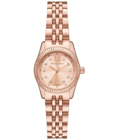 Michael Kors Women's Lexington Three-hand Rose Gold-tone Stainless Steel Watch 26mm