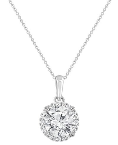 Badgley Mischka Certified Lab Grown Diamond Halo 18" Pendant Necklace (2 Ct. T.w.) In 14k Gold In White Gold