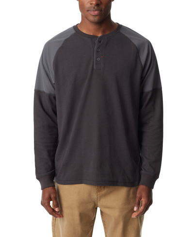 Bass Outdoor Men's Thermal Raglan Sleeve Henley In Forged Iron