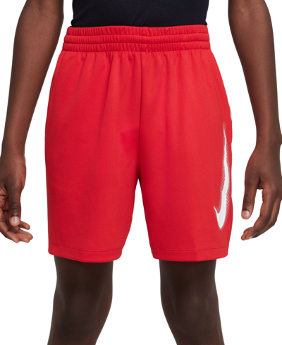 Nike Kids' Big Boys Multi Dri-fit Graphic Training Shorts In University Red