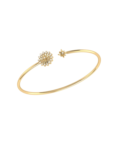 Luvmyjewelry Starburst Adjustable Diamond Cuff In 14k Yellow Gold Vermeil On Sterling Silver
