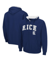 Colosseum Men's  Navy Rice Owls Arch And Logo 3.0 Full-zip Hoodie In Navy
