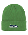 OUTERSTUFF BIG BOYS AND GIRLS NEON GREEN SEATTLE SEAHAWKS TIE-DYE CUFFED KNIT HAT