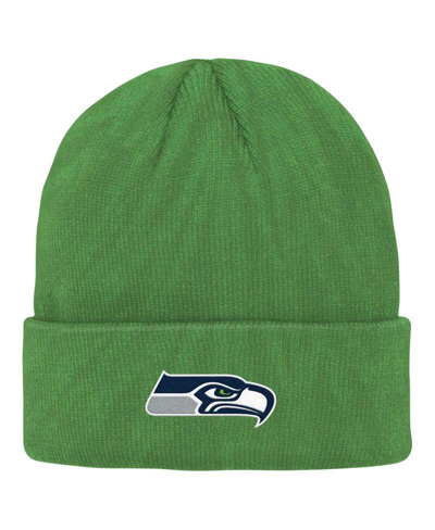 Outerstuff Kids' Big Boys And Girls Neon Green Seattle Seahawks Tie-dye Cuffed Knit Hat