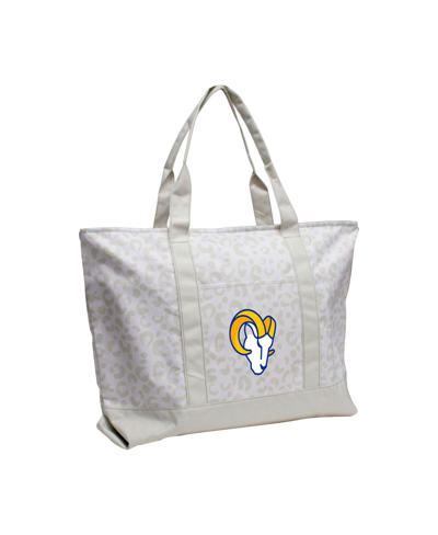 Logo Brands Women's Los Angeles Rams Leopard Pattern Tote In White