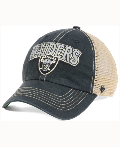 47 Brand Oakland Raiders Tuscaloosa Clean Up Cap In Black,tan