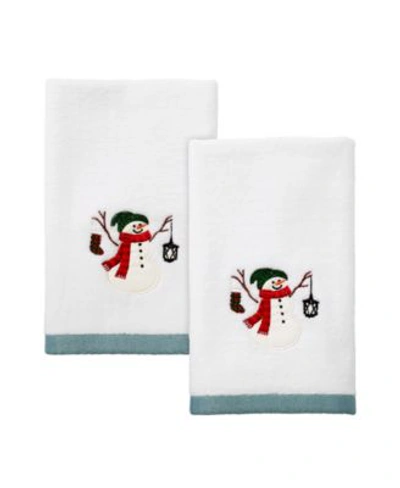 Avanti Snowman Park Holiday Bath Towels In White