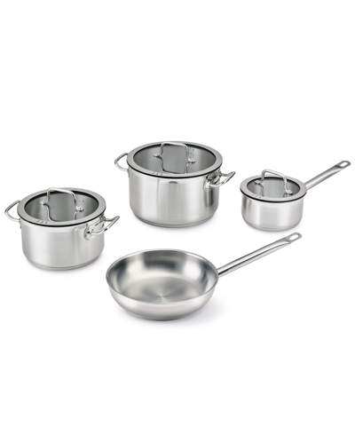 Berghoff Gem Downdraft 18/10 Stainless Steel 7 Piece Cookware Set In Silver