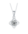 STELLA VALENTINO STERLING SILVER WHITE GOLD PLATED WITH 2CT ROUND LAB CREATED MOISSANITE SOLITAIRE 4-POINTED ORBITAL 