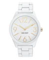 Nine West Women's Quartz Matte White Alloy Link Bracelet Watch, 42mm In White