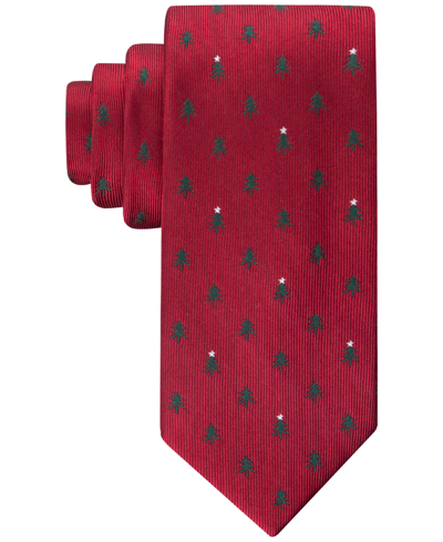 Tommy Hilfiger Men's Christmas Trees Tie In Red