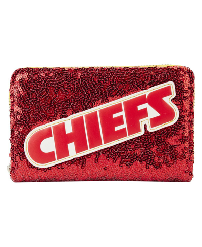 Loungefly Women's  Kansas City Chiefs Sequin Zip-around Wallet In Red,yellow