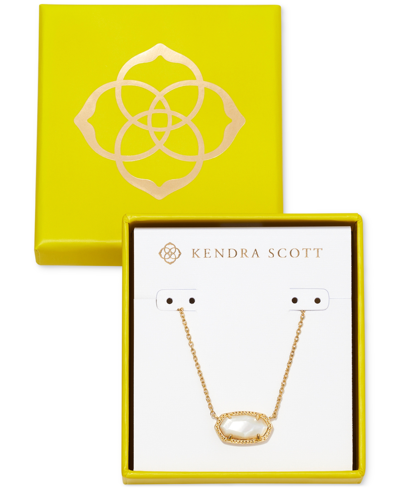 Kendra Scott 14k Gold-plated Mother-of-pearl Pendant Necklace, 15" + 2" Extender In Gold Ivory Mop