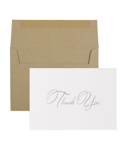 Jam Paper Thank You Card Sets In Silver Foil