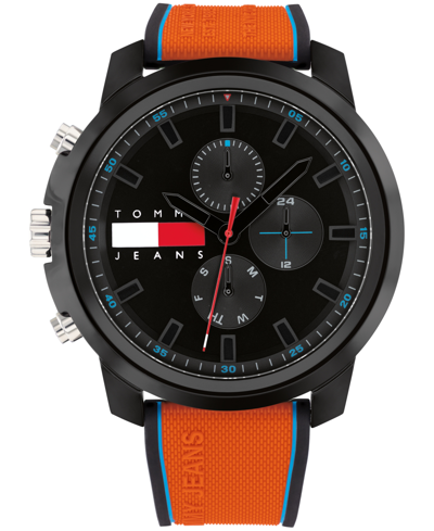 Tommy Hilfiger Men's Multifunction Orange Silicone Watch 50mm