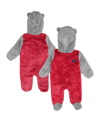 OUTERSTUFF NEWBORN AND INFANT BOYS AND GIRLS RED WASHINGTON CAPITALS GAME NAP TEDDY FLEECE BUNTING FULL-ZIP SLE