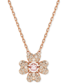 Swarovski Rose Gold-tone Idyllia Crystal Clover Pendant Necklace, 15" + 2-3/4" Extender In Rose Gold