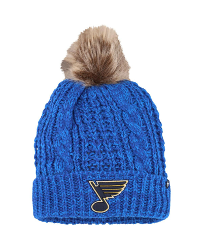 47 Brand Women's ' Royal St. Louis Blues Meeko Cuffed Knit Hat With Pom