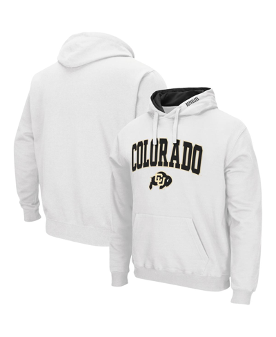 COLOSSEUM MEN'S COLOSSEUM WHITE COLORADO BUFFALOES ARCH AND LOGO 3.0 PULLOVER HOODIE