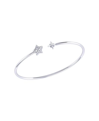 Luvmyjewelry Starry Night Adjustable Diamond Cuff In Sterling Silver In Grey