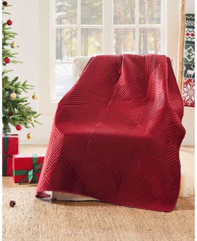 Greenland Home Fashions Riviera Velvet Oversized Throw, 50" X 60" In Red