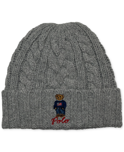 Polo Ralph Lauren Men's Cable-knit Polo Bear Cuff Hat In Andover Heather