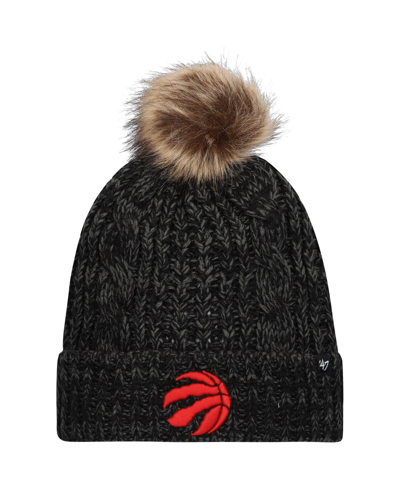 47 Brand Women's ' Black Toronto Raptors Meeko Cuffed Knit Hat With Pom