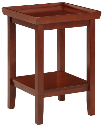 Convenience Concepts 18" Wood Ledgewood End Table With Shelf In Mahogany