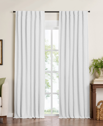 Elrene Harrow Solid Texture Blackout 1 Piece Curtain Panel, 52" X 84" In White