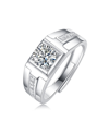 Stella Valentino Sterling Silver 1ctw Princess Cut Lab Created Moissanite Solitaire Pave Trim Engagement Anniversary 