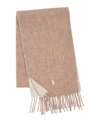 Polo Ralph Lauren Men's Classic Reversible Scarf In Taupe,winter Cream