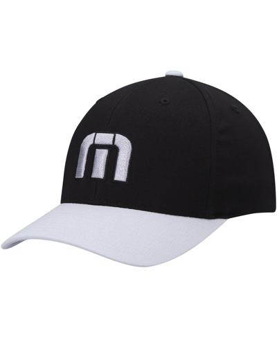 Travis Mathew Men's  Black, Gray Skipper Tri-blend Snapback Hat In Black,gray