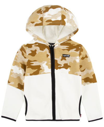 Levi's Kids' Little Boys Camo Full-zip Hoodie In Tofu