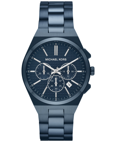 Michael Kors Men's Lennox Chronograph Navy Stainless Steel Watch 40mm
