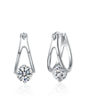 Stella Valentino Sterling Silver With 1.50ctw Lab Created Moissanite Solitaire Double Hoop Earrings